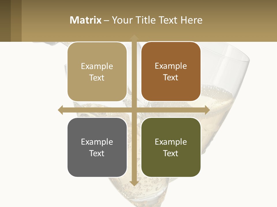 A Bottle Of Champagne Being Poured Into Two Glasses PowerPoint Template