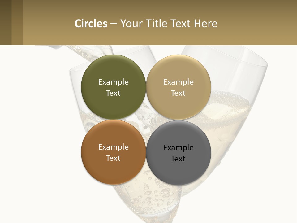 A Bottle Of Champagne Being Poured Into Two Glasses PowerPoint Template
