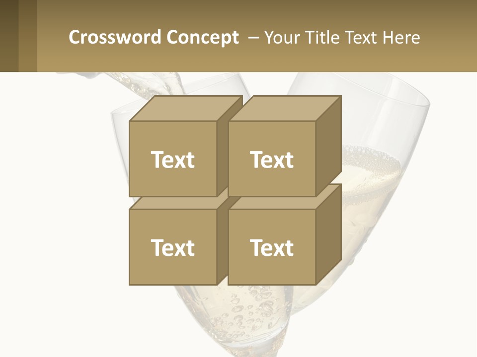 A Bottle Of Champagne Being Poured Into Two Glasses PowerPoint Template