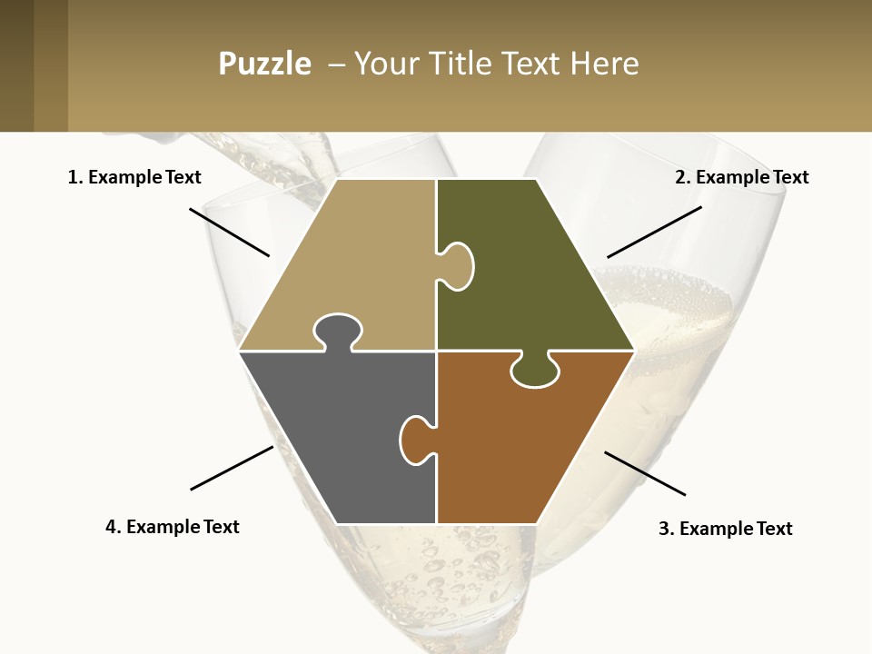 A Bottle Of Champagne Being Poured Into Two Glasses PowerPoint Template