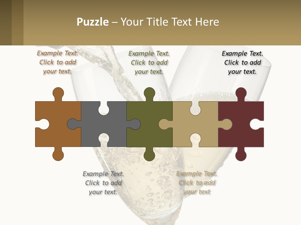 A Bottle Of Champagne Being Poured Into Two Glasses PowerPoint Template