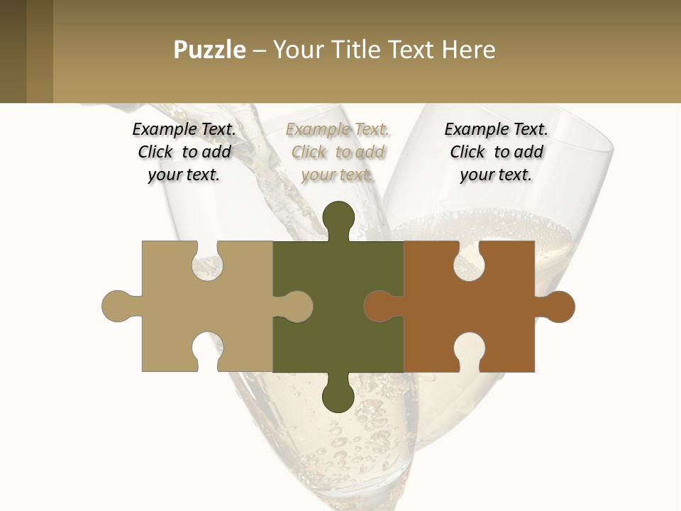 A Bottle Of Champagne Being Poured Into Two Glasses PowerPoint Template