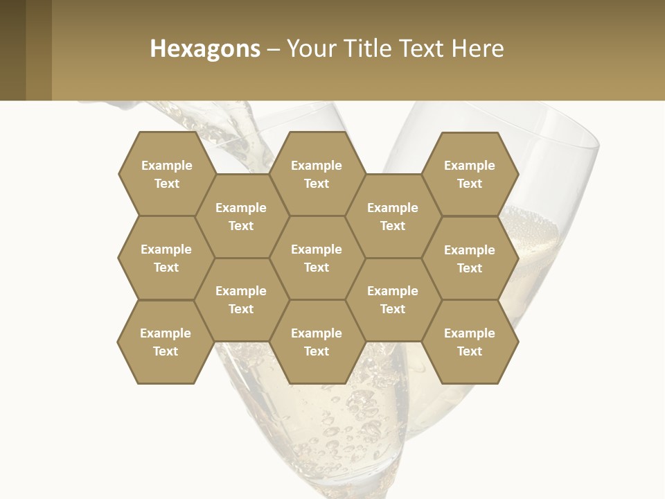 A Bottle Of Champagne Being Poured Into Two Glasses PowerPoint Template