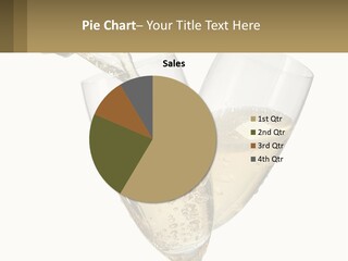 A Bottle Of Champagne Being Poured Into Two Glasses PowerPoint Template