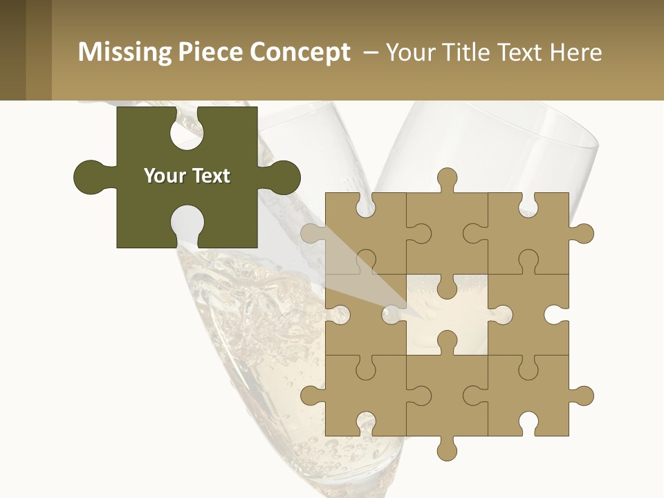 A Bottle Of Champagne Being Poured Into Two Glasses PowerPoint Template