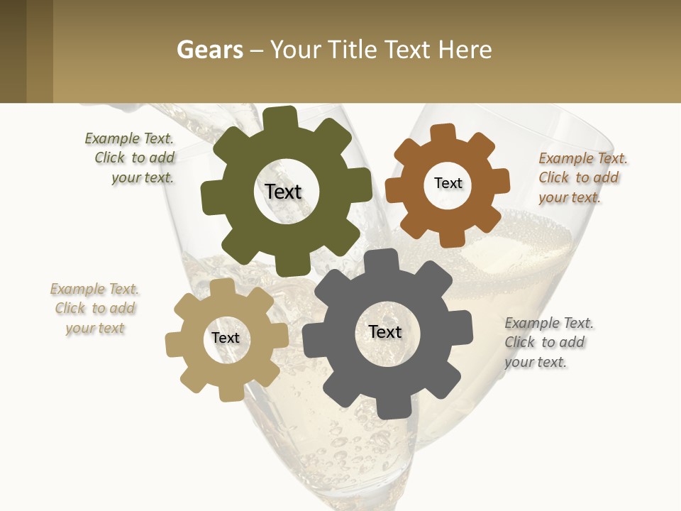 A Bottle Of Champagne Being Poured Into Two Glasses PowerPoint Template
