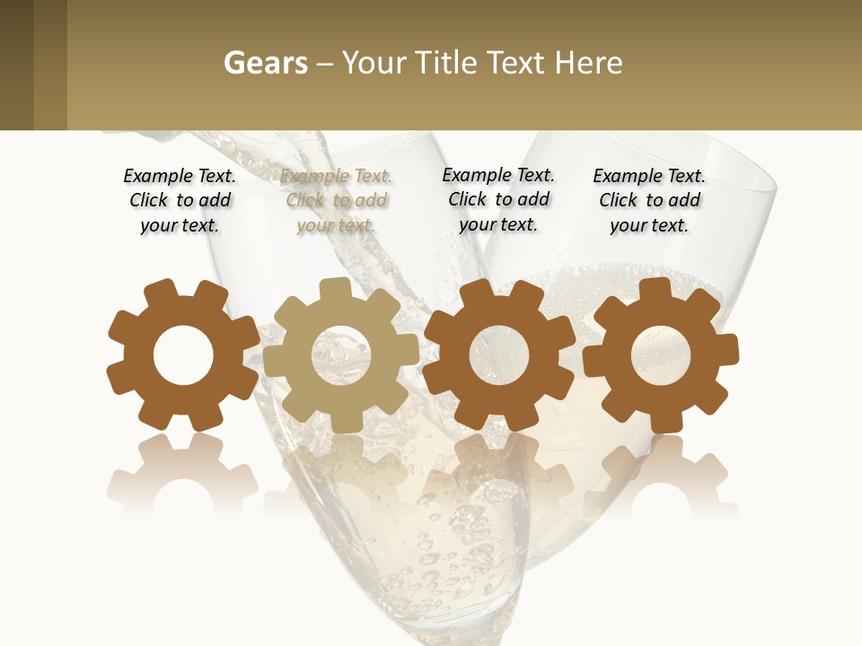 A Bottle Of Champagne Being Poured Into Two Glasses PowerPoint Template