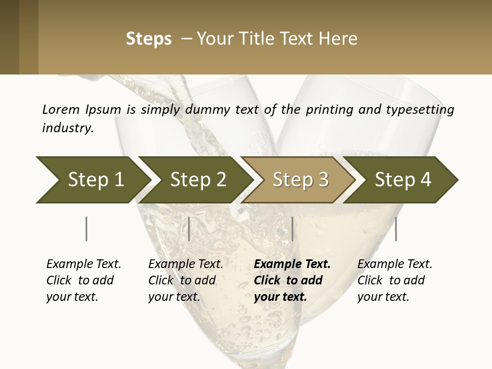 A Bottle Of Champagne Being Poured Into Two Glasses PowerPoint Template
