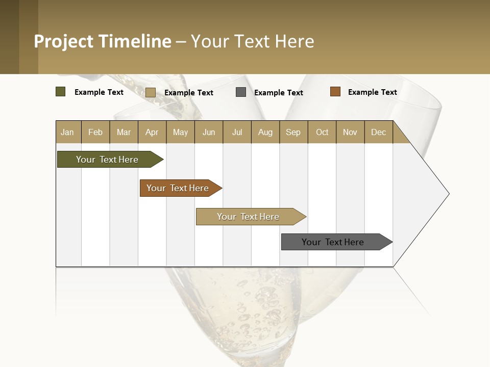 A Bottle Of Champagne Being Poured Into Two Glasses PowerPoint Template