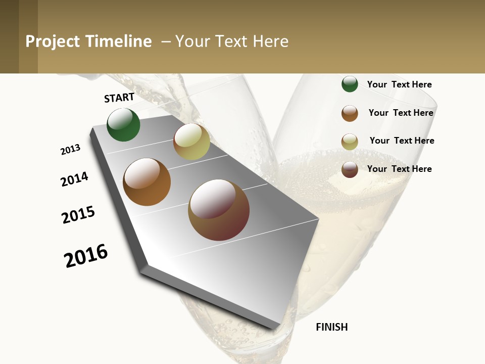 A Bottle Of Champagne Being Poured Into Two Glasses PowerPoint Template