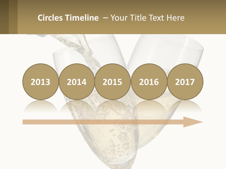 A Bottle Of Champagne Being Poured Into Two Glasses PowerPoint Template