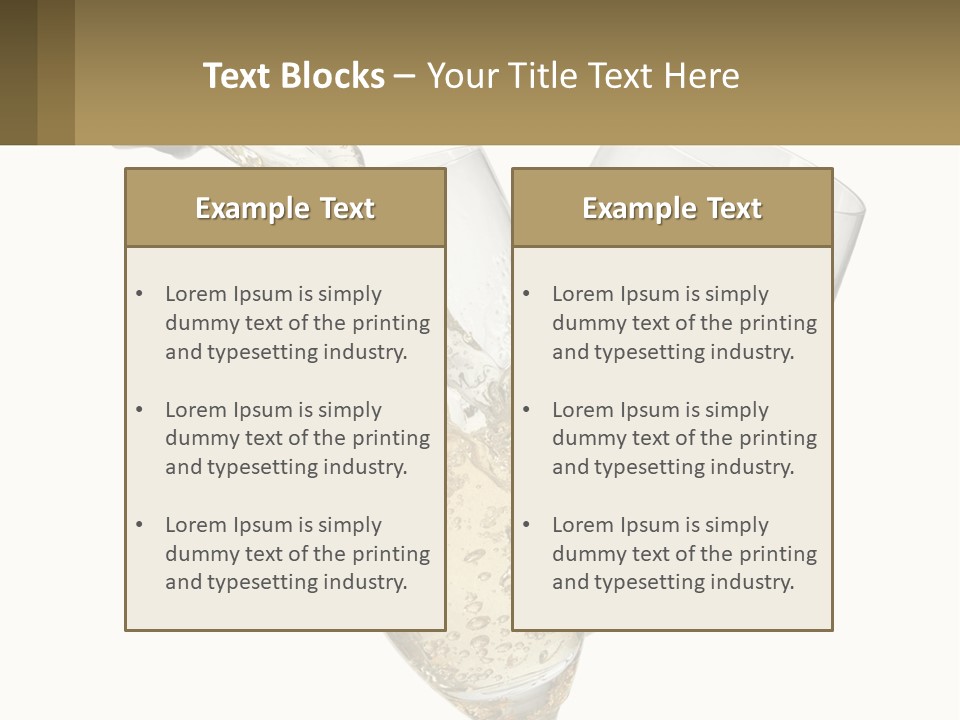 A Bottle Of Champagne Being Poured Into Two Glasses PowerPoint Template