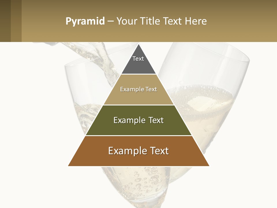 A Bottle Of Champagne Being Poured Into Two Glasses PowerPoint Template
