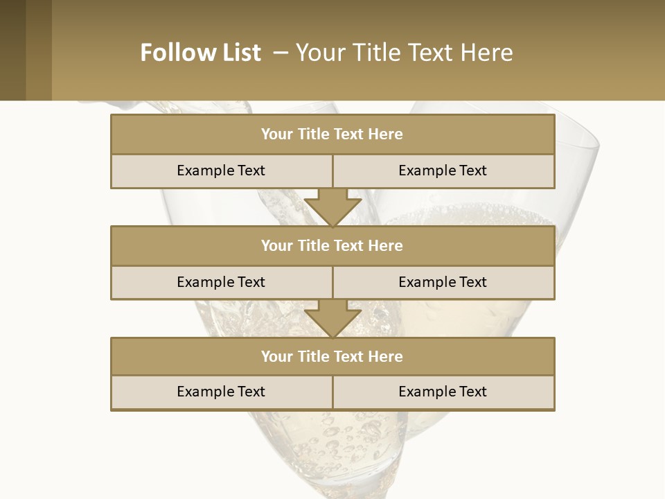 A Bottle Of Champagne Being Poured Into Two Glasses PowerPoint Template