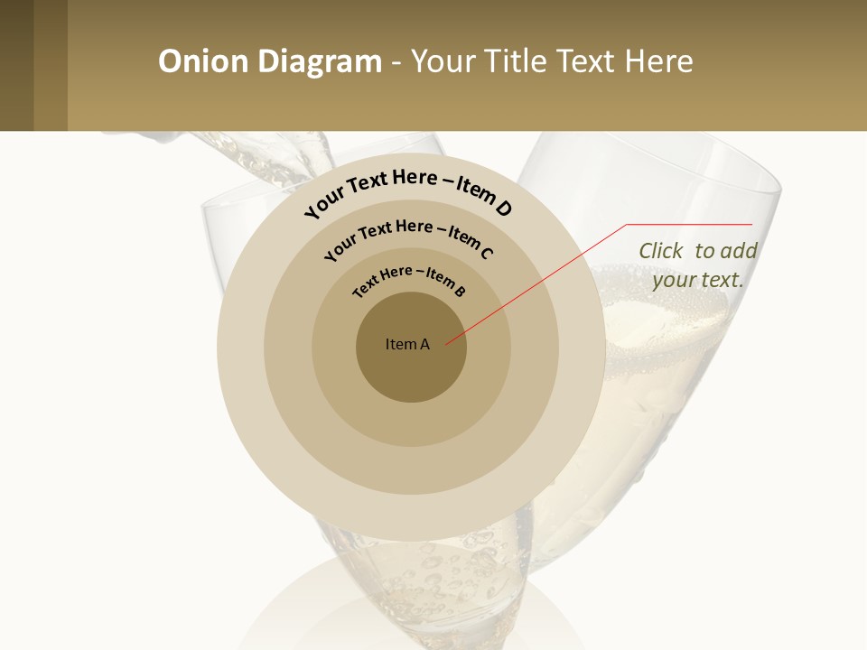 A Bottle Of Champagne Being Poured Into Two Glasses PowerPoint Template