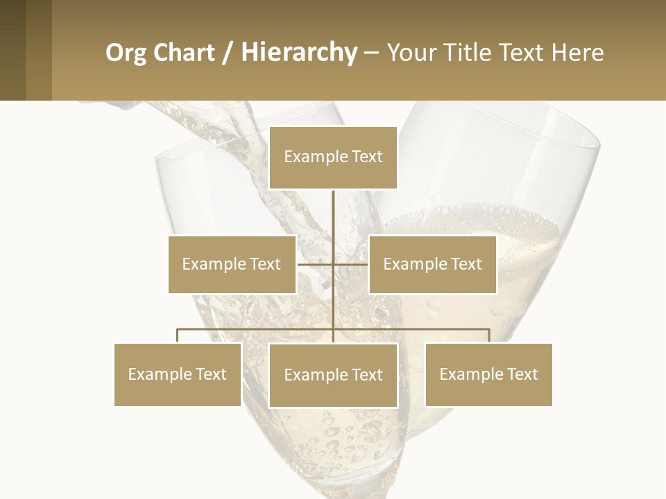 A Bottle Of Champagne Being Poured Into Two Glasses PowerPoint Template