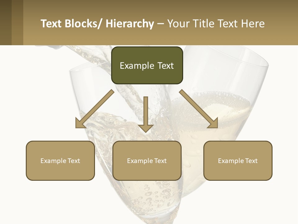 A Bottle Of Champagne Being Poured Into Two Glasses PowerPoint Template