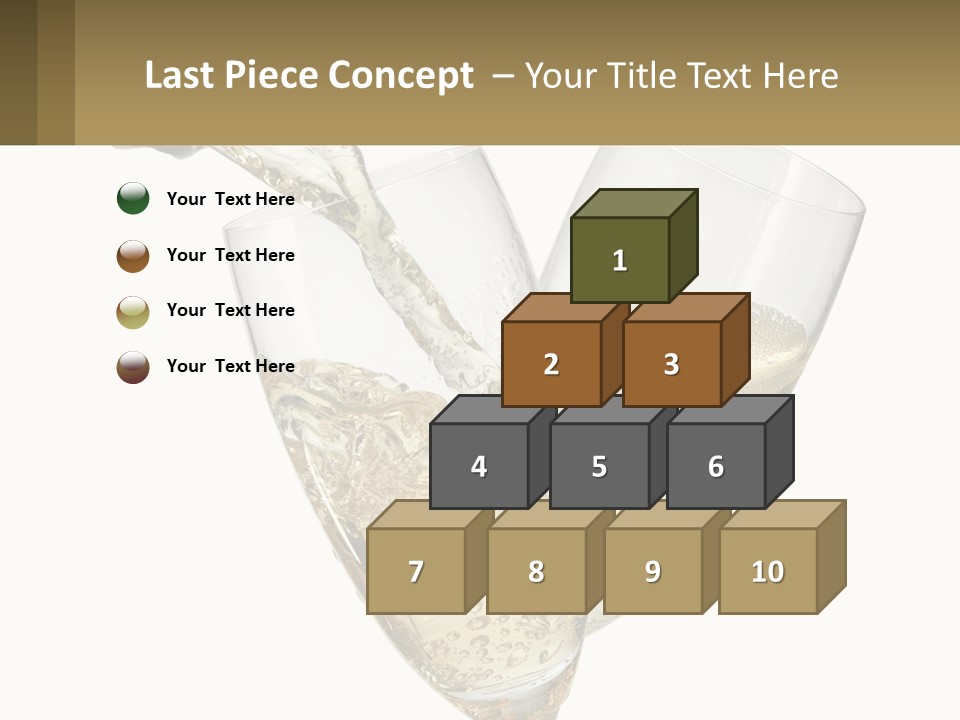 A Bottle Of Champagne Being Poured Into Two Glasses PowerPoint Template