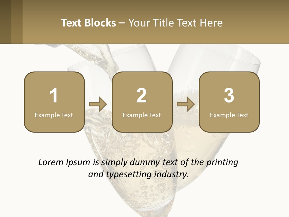 A Bottle Of Champagne Being Poured Into Two Glasses PowerPoint Template