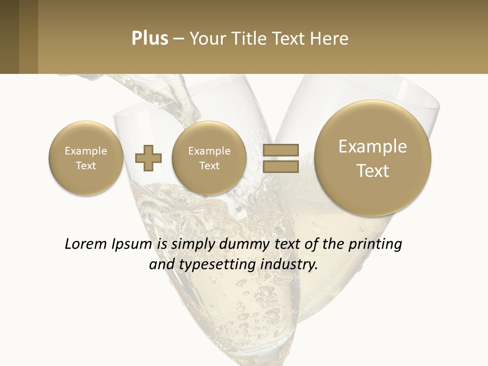 A Bottle Of Champagne Being Poured Into Two Glasses PowerPoint Template