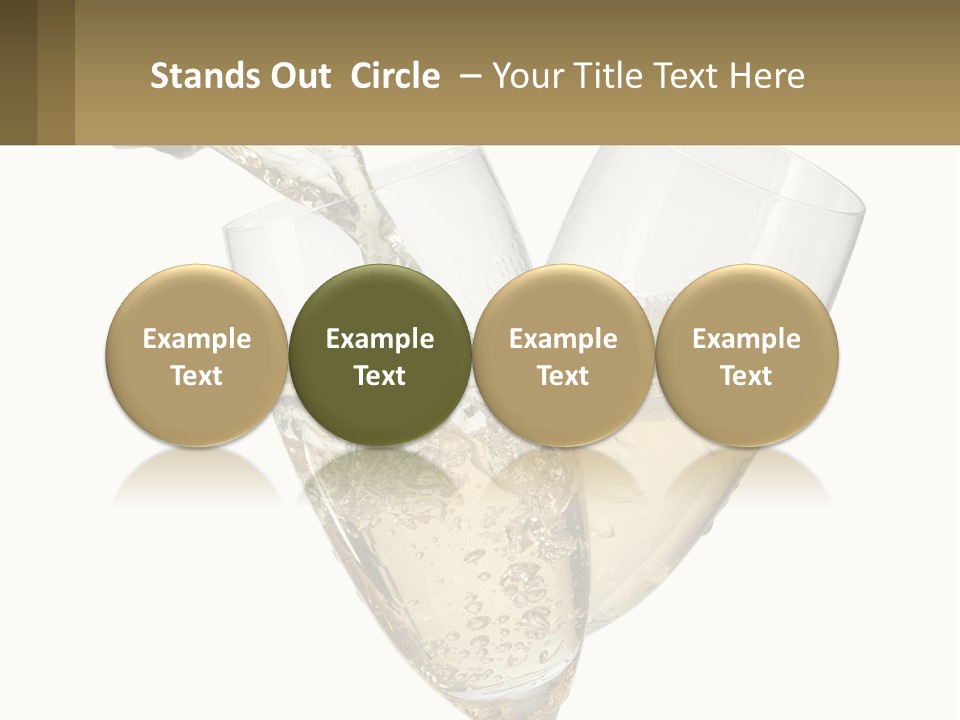 A Bottle Of Champagne Being Poured Into Two Glasses PowerPoint Template