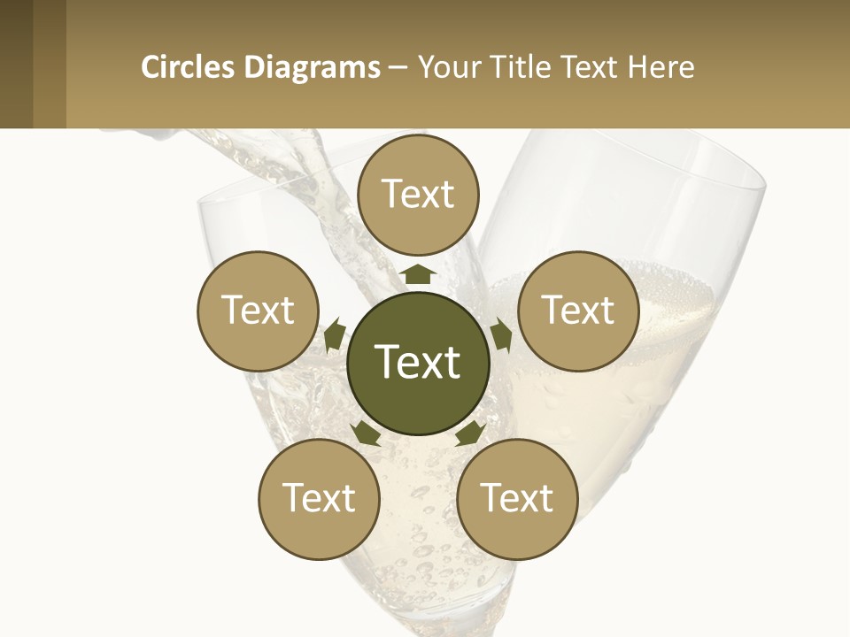 A Bottle Of Champagne Being Poured Into Two Glasses PowerPoint Template
