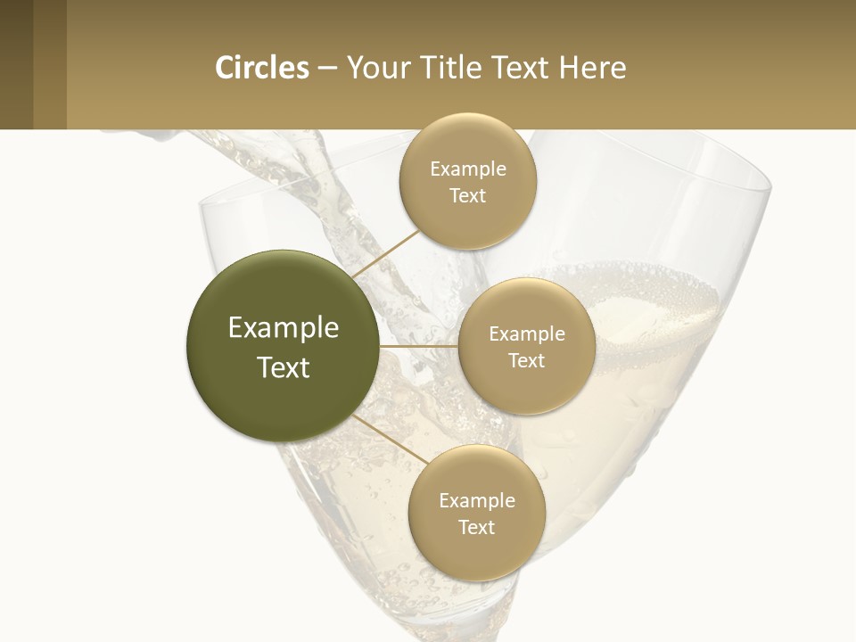 A Bottle Of Champagne Being Poured Into Two Glasses PowerPoint Template