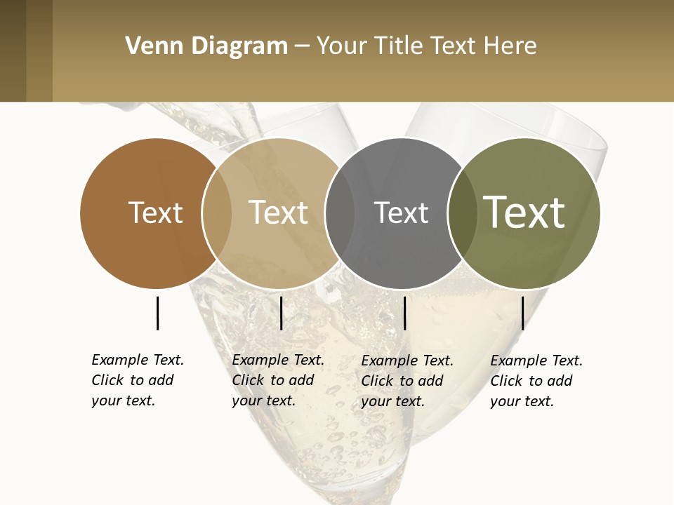 A Bottle Of Champagne Being Poured Into Two Glasses PowerPoint Template