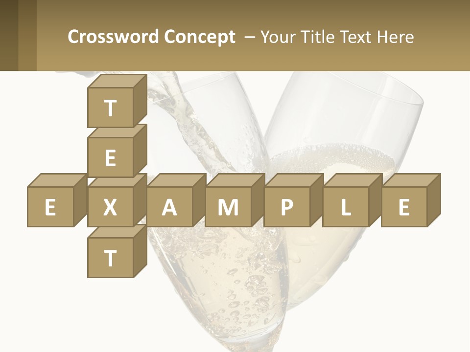 A Bottle Of Champagne Being Poured Into Two Glasses PowerPoint Template