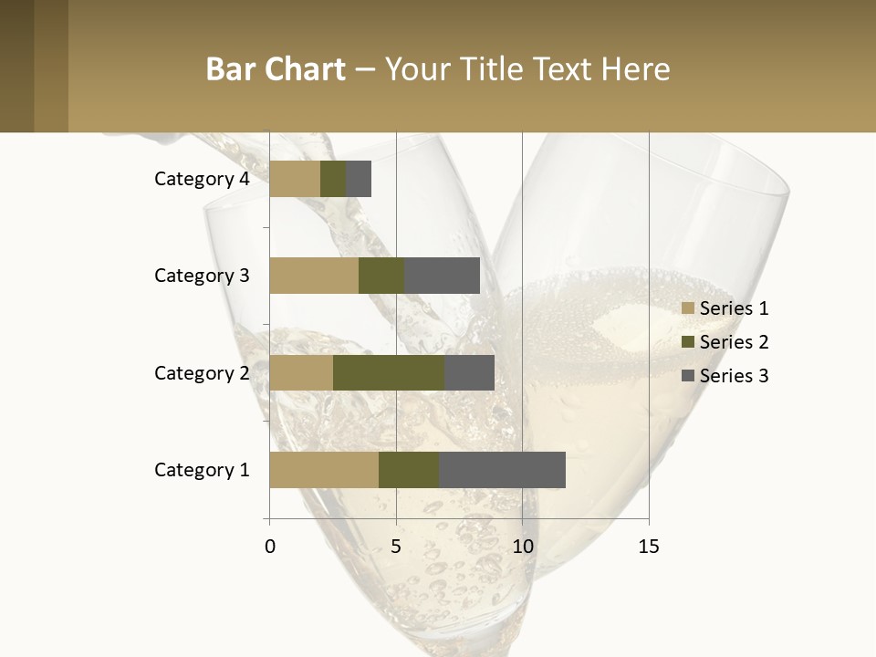 A Bottle Of Champagne Being Poured Into Two Glasses PowerPoint Template