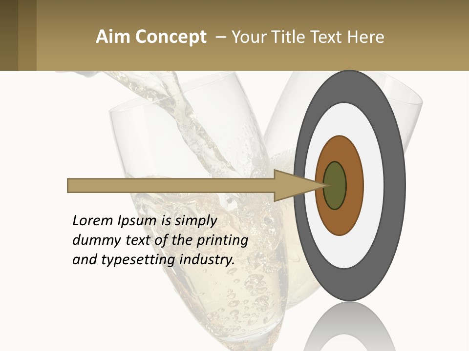 A Bottle Of Champagne Being Poured Into Two Glasses PowerPoint Template