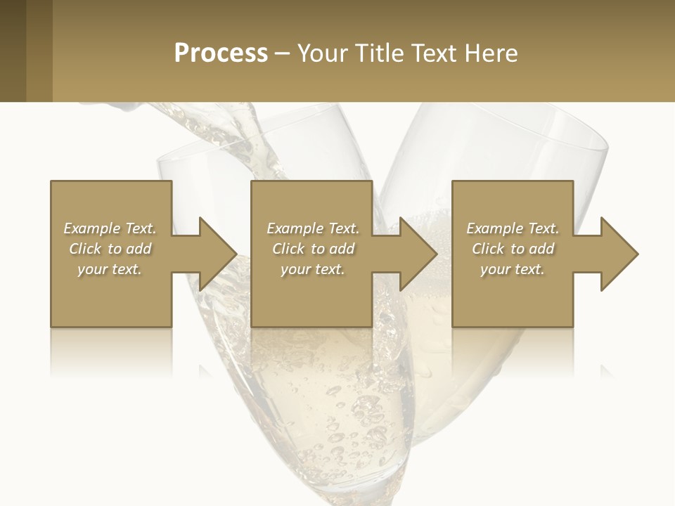 A Bottle Of Champagne Being Poured Into Two Glasses PowerPoint Template