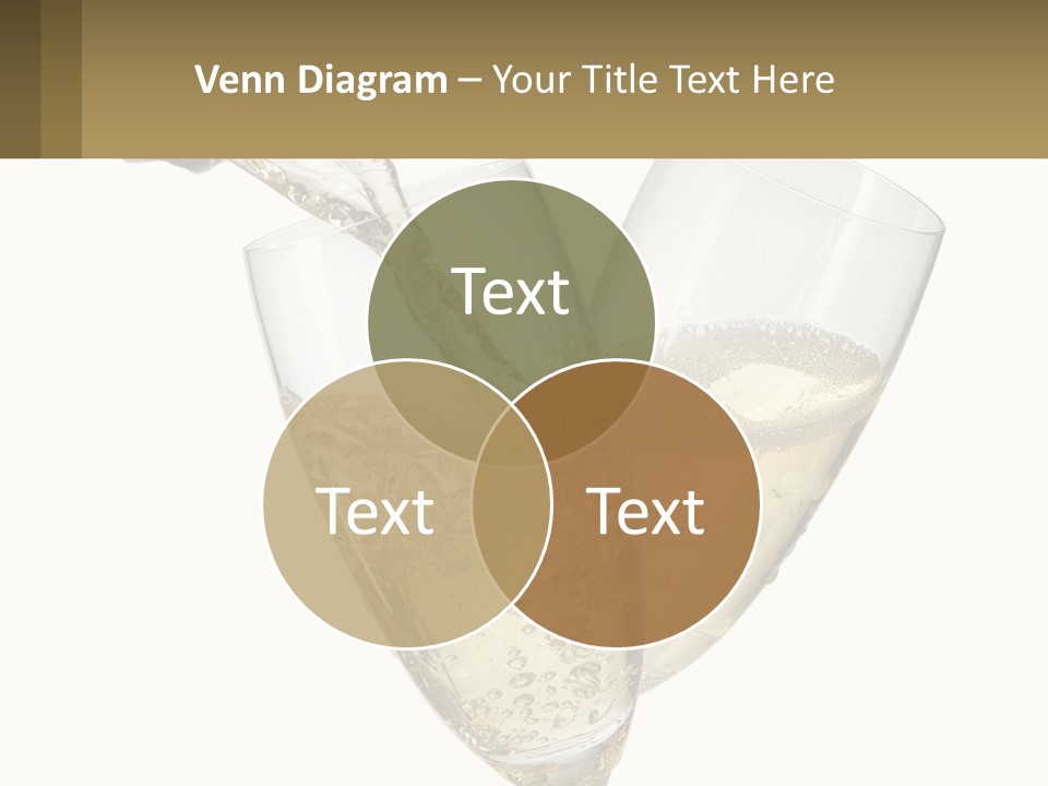 A Bottle Of Champagne Being Poured Into Two Glasses PowerPoint Template