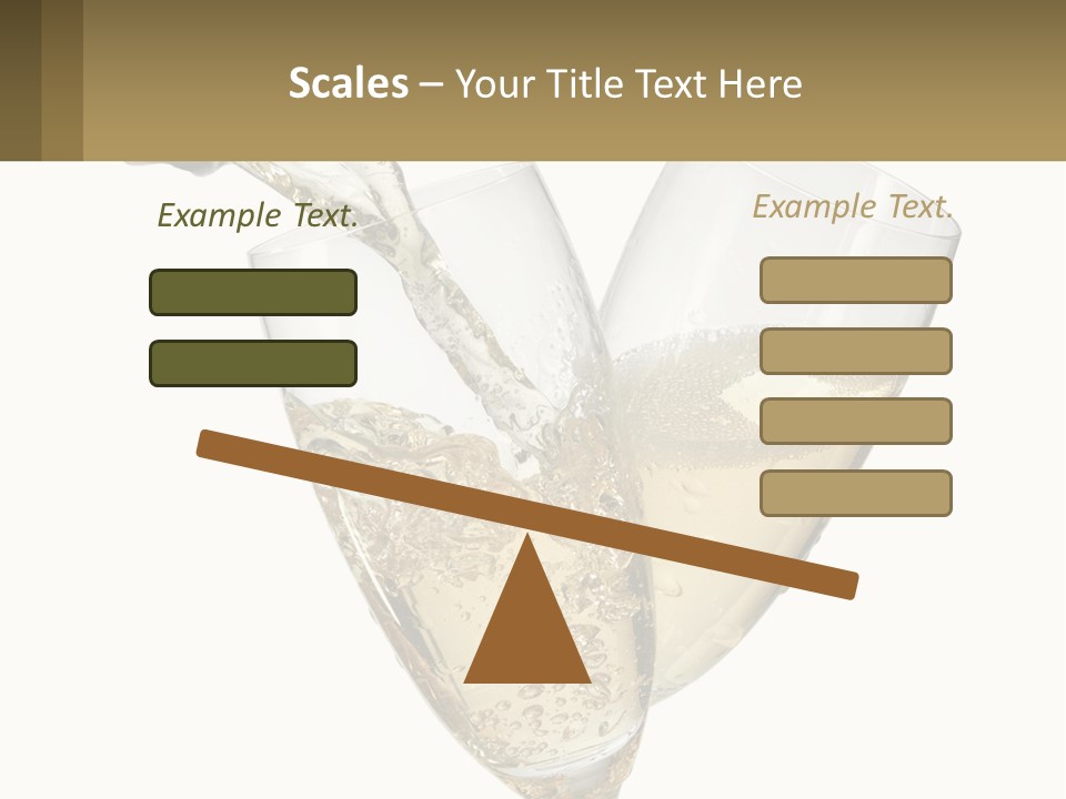A Bottle Of Champagne Being Poured Into Two Glasses PowerPoint Template
