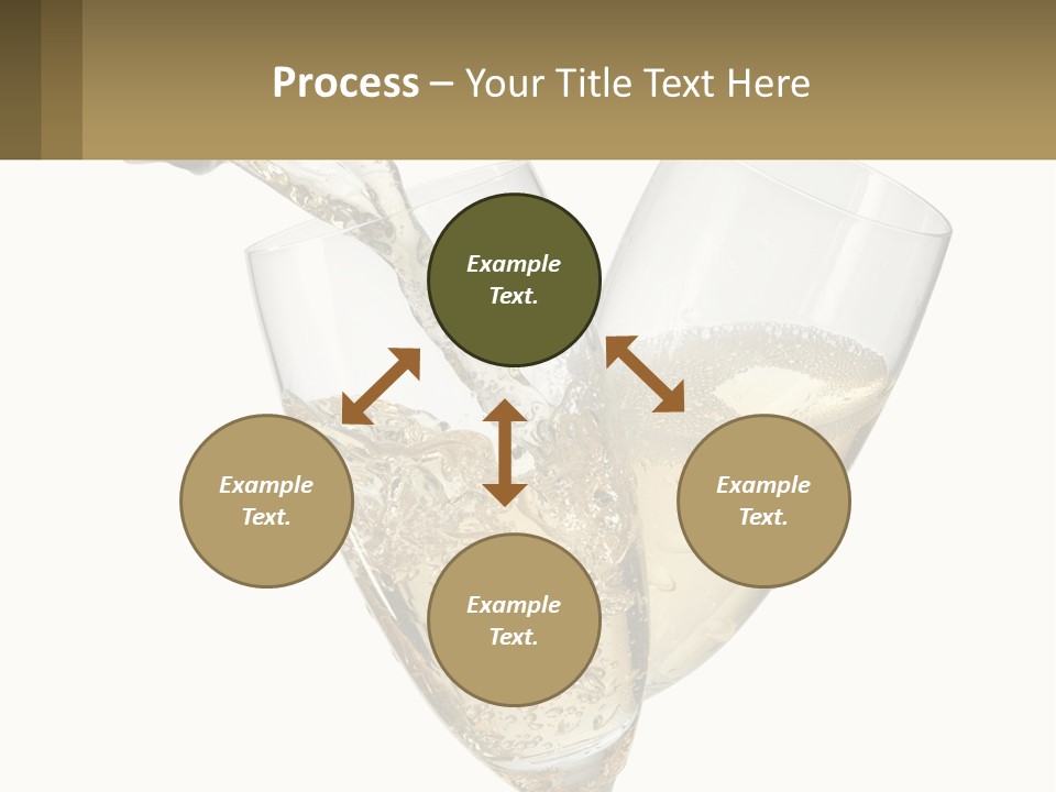 A Bottle Of Champagne Being Poured Into Two Glasses PowerPoint Template
