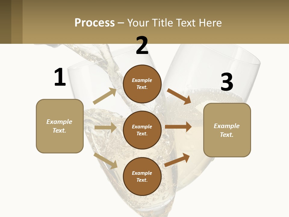 A Bottle Of Champagne Being Poured Into Two Glasses PowerPoint Template