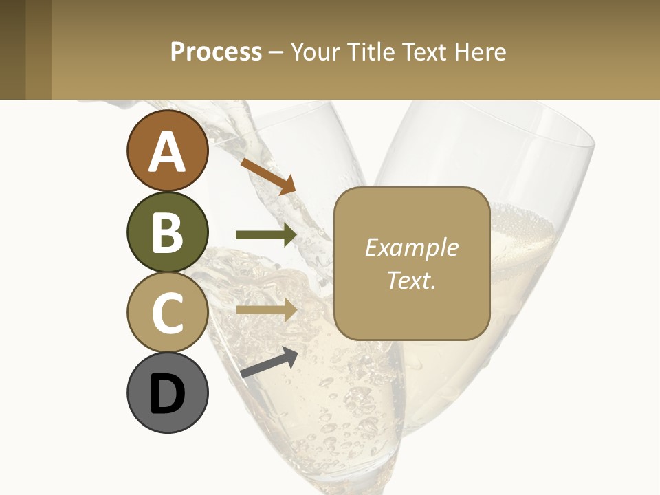A Bottle Of Champagne Being Poured Into Two Glasses PowerPoint Template