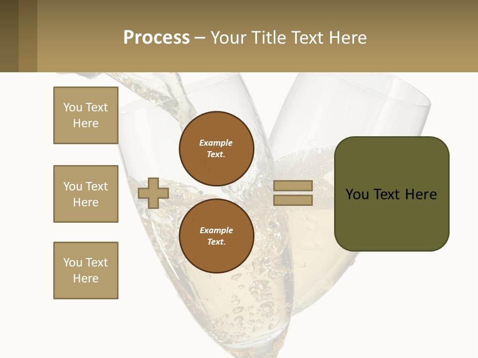 A Bottle Of Champagne Being Poured Into Two Glasses PowerPoint Template