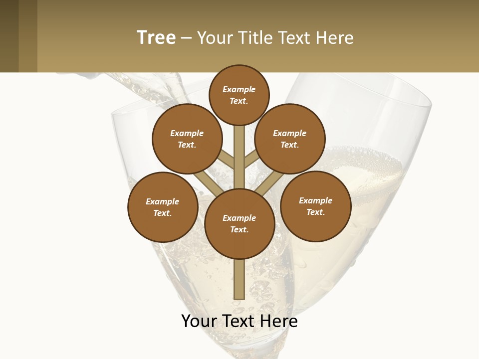 A Bottle Of Champagne Being Poured Into Two Glasses PowerPoint Template