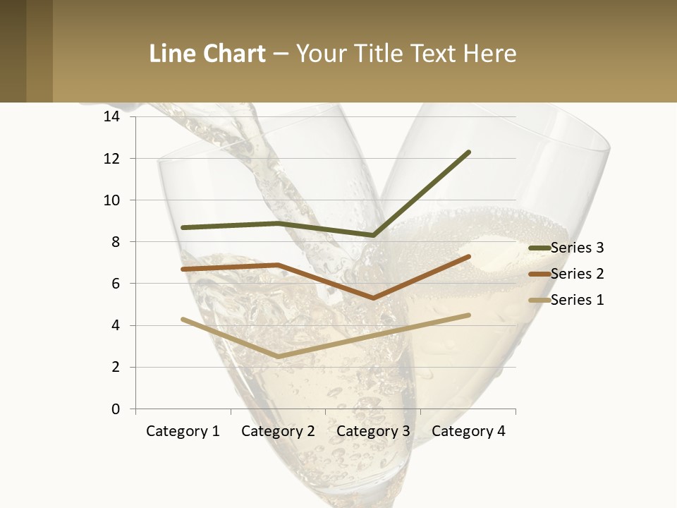 A Bottle Of Champagne Being Poured Into Two Glasses PowerPoint Template