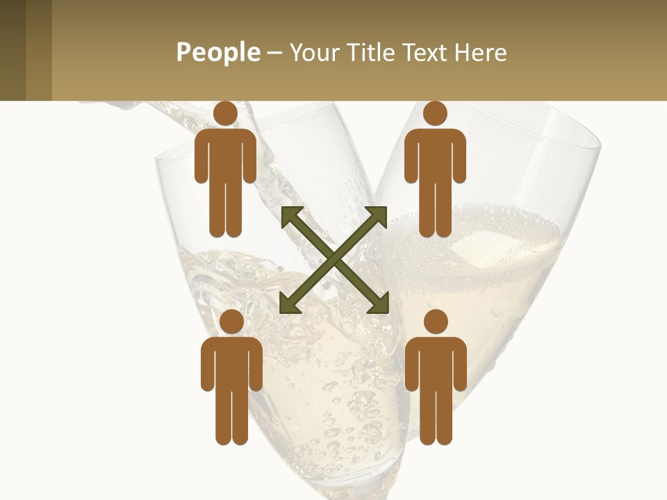 A Bottle Of Champagne Being Poured Into Two Glasses PowerPoint Template