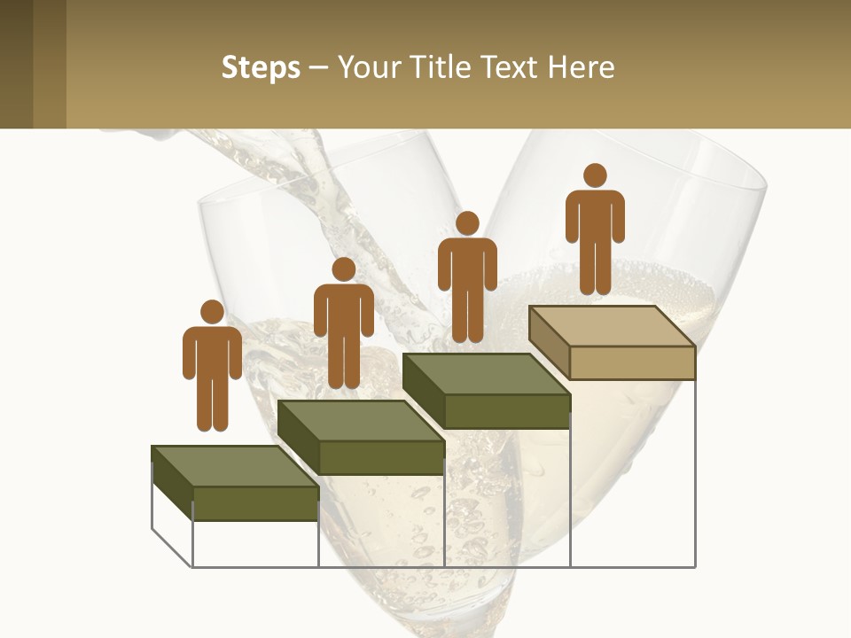 A Bottle Of Champagne Being Poured Into Two Glasses PowerPoint Template