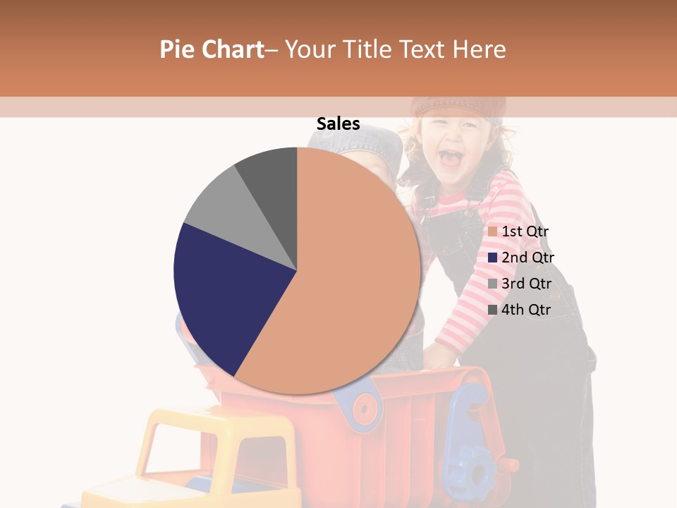 Two Children Are Playing With A Toy Truck PowerPoint Template