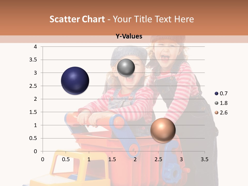 Two Children Are Playing With A Toy Truck PowerPoint Template