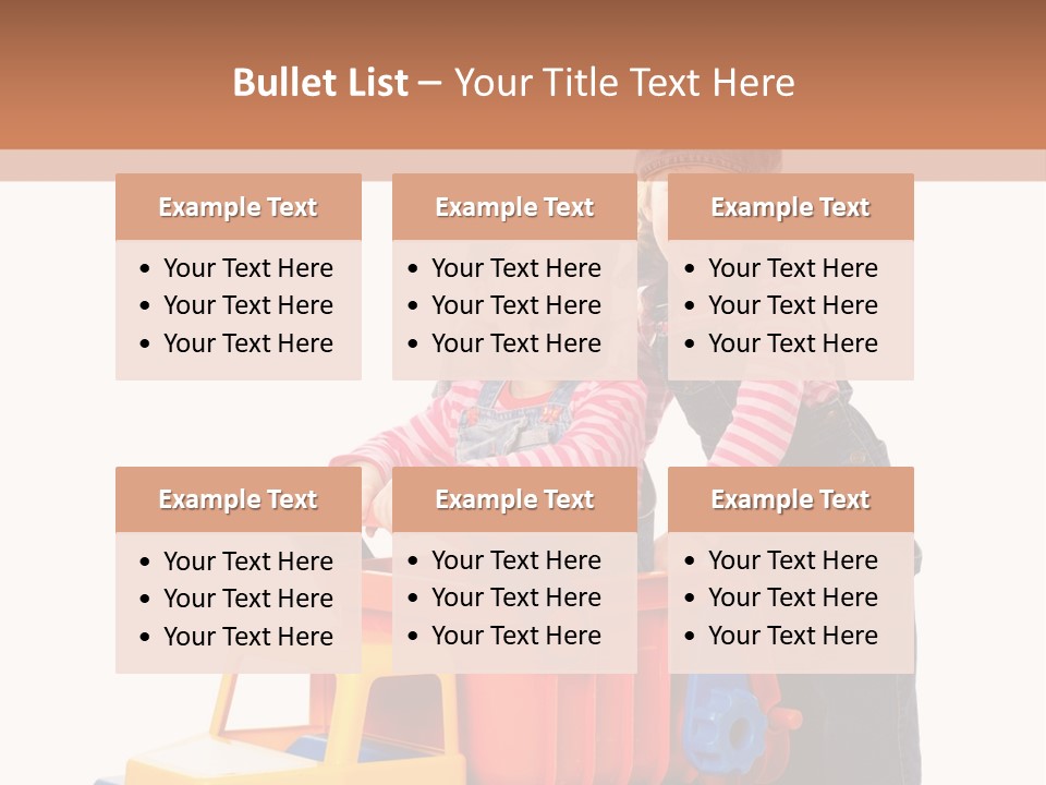 Two Children Are Playing With A Toy Truck PowerPoint Template