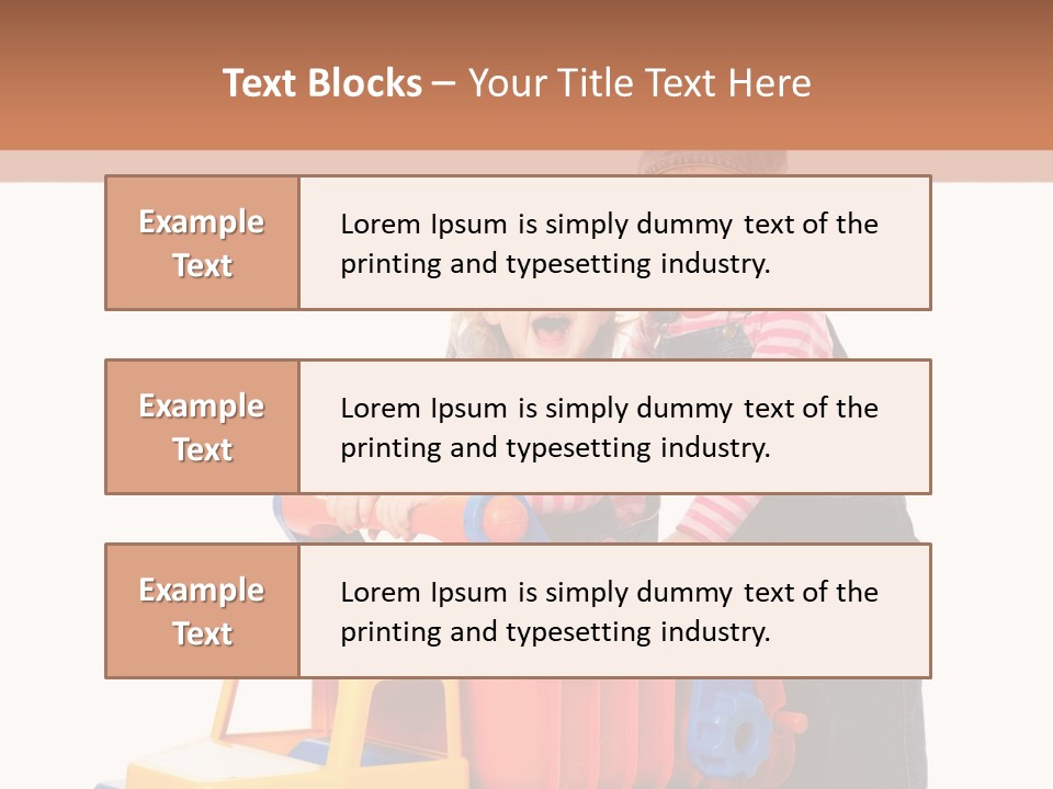 Two Children Are Playing With A Toy Truck PowerPoint Template