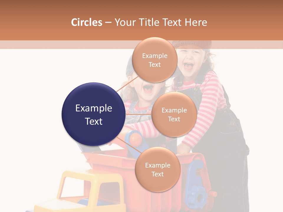 Two Children Are Playing With A Toy Truck PowerPoint Template