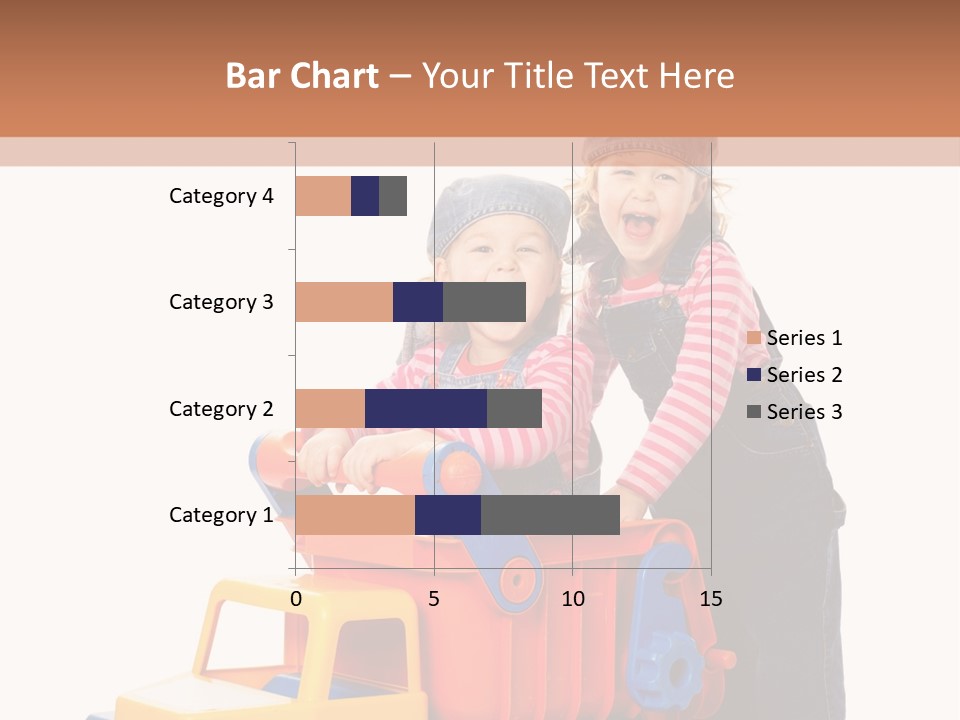Two Children Are Playing With A Toy Truck PowerPoint Template