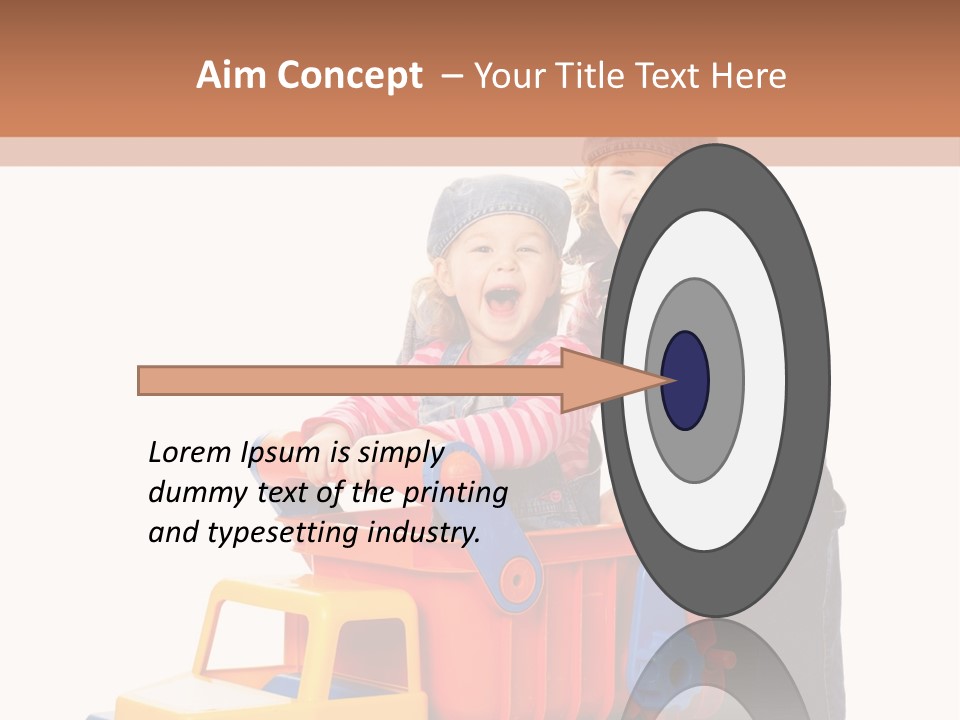 Two Children Are Playing With A Toy Truck PowerPoint Template