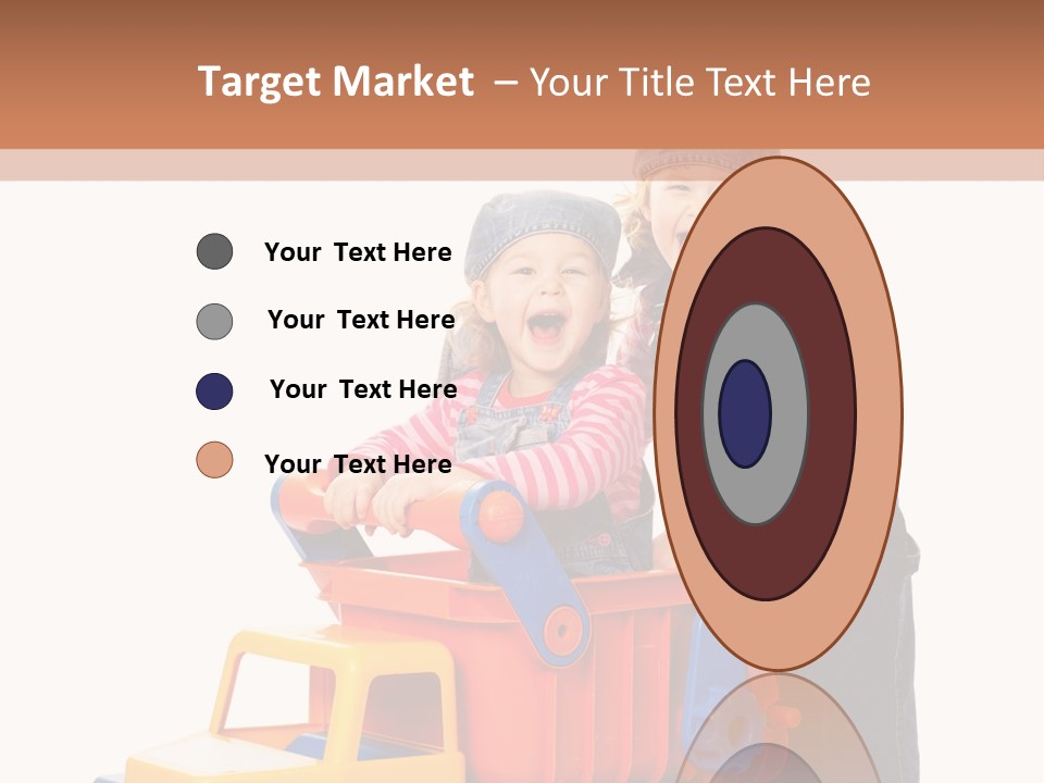 Two Children Are Playing With A Toy Truck PowerPoint Template